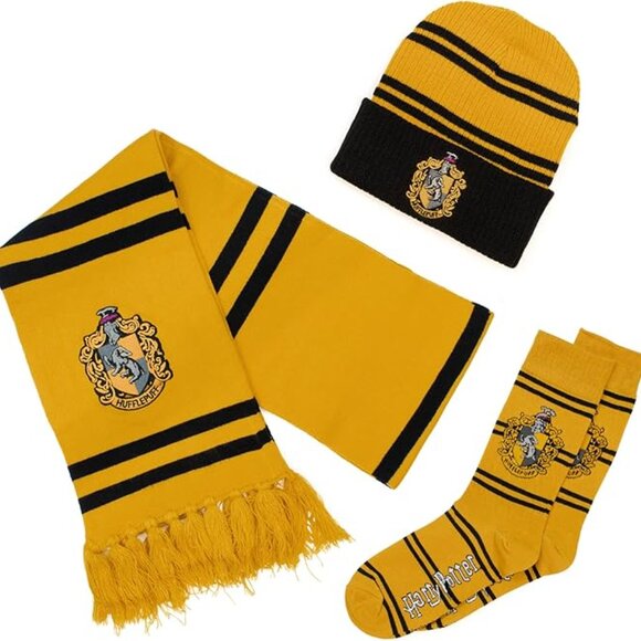 Culture Fly Harry Potter Scarf Beanie Socks Premium Knit 3pc Winter Bundle Gift - Picture 7 of 7